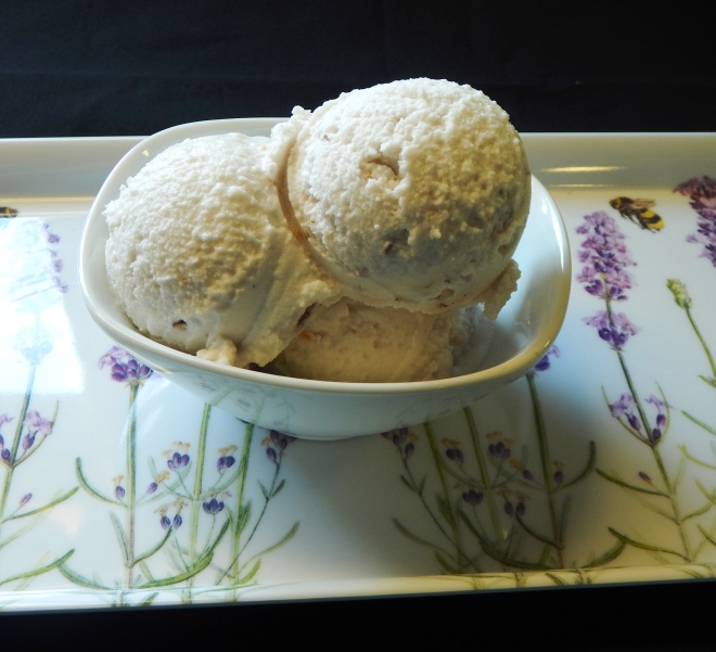 Lavender Ice Cream with Honeyed Pecans