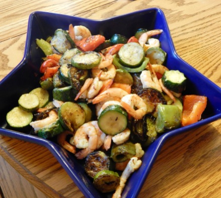 Grilled Vegetables & Shrimp Toss