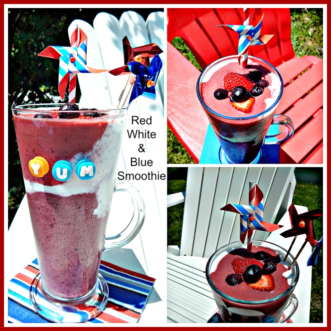 Red White & Blue Smoothie Collage