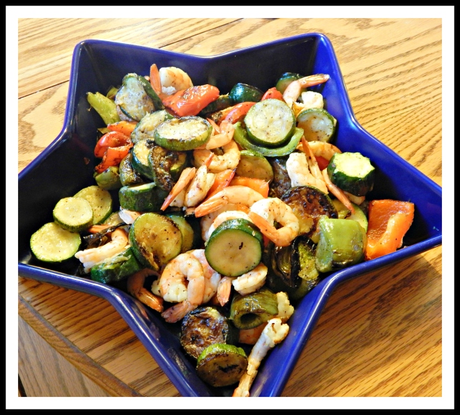 Grilled Shrimp and Veggie Toss