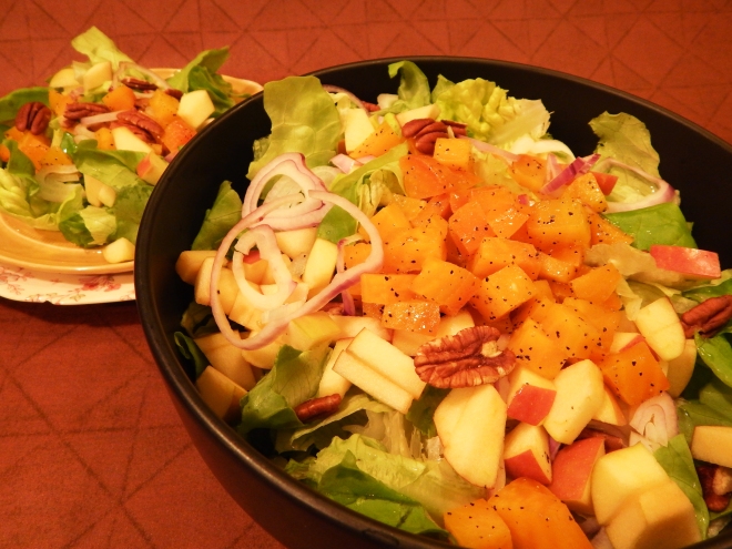 Fuji Apple Pecan Beet Salad with White Balsamic Dressing