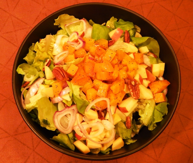 Fuji Apple Pecan Beet Salad with White Balsamic Vinagrette Bowl