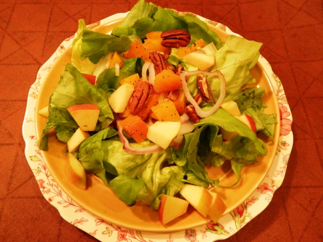 Fuji Apple Pecan Beet Salad with White Balsamic Vinaigrette Dressing