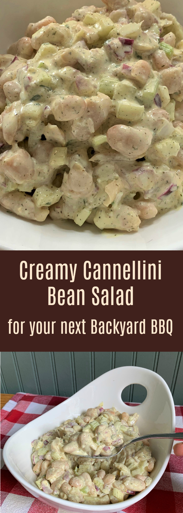Creamy Cannellini Bean Salad for your next Backyard BBQ - Keeping It Real. This recipe is Dairy Free and is Naturally Gluten Free and Vegetarian